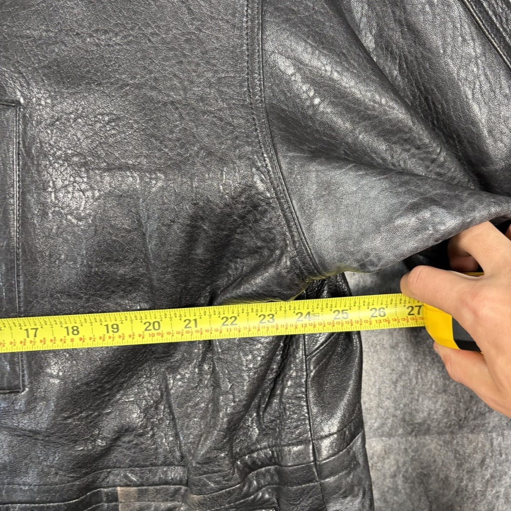 Vintage Field and Stream Leather Jacket Black Men's XL Supple Full Zip Moto - Picture 7 of 13
